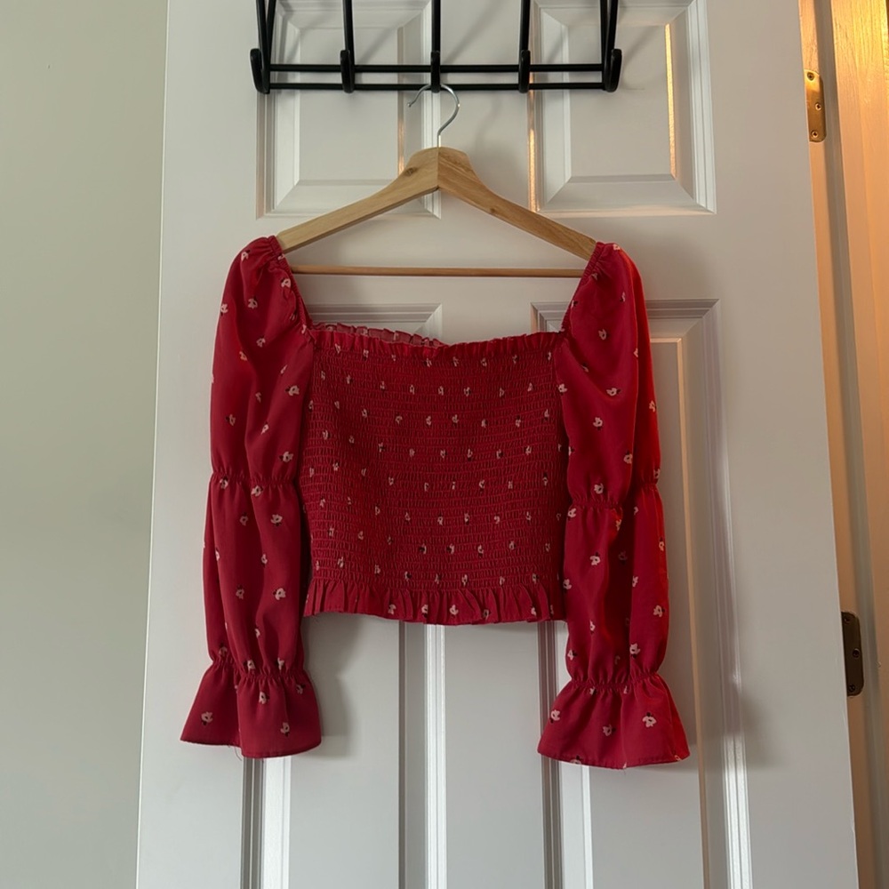 Pink dress top with flowers